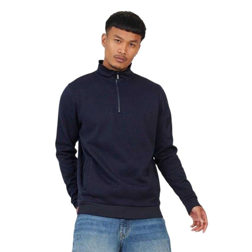 Brave Soul Mens Funnel Neck Sweatshirt / Navy